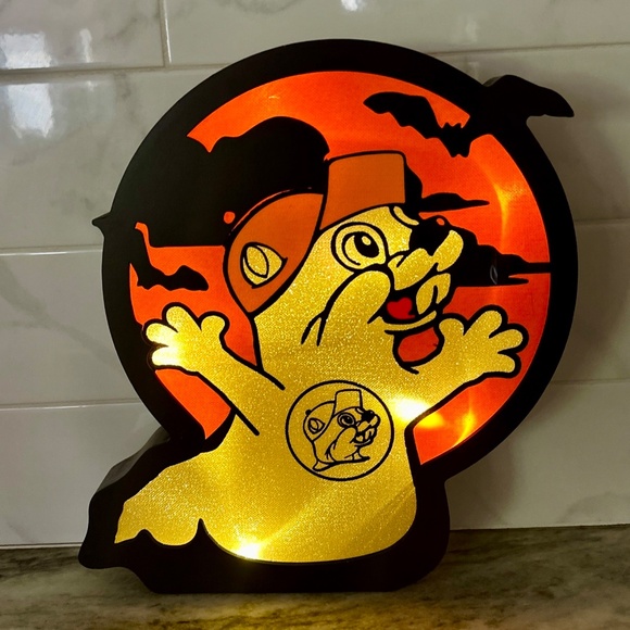 BUC-EES BEAVER HALLOWEEN LIGHT UP Ghost & Bats Wall Table Decor Bucees NEW 2024